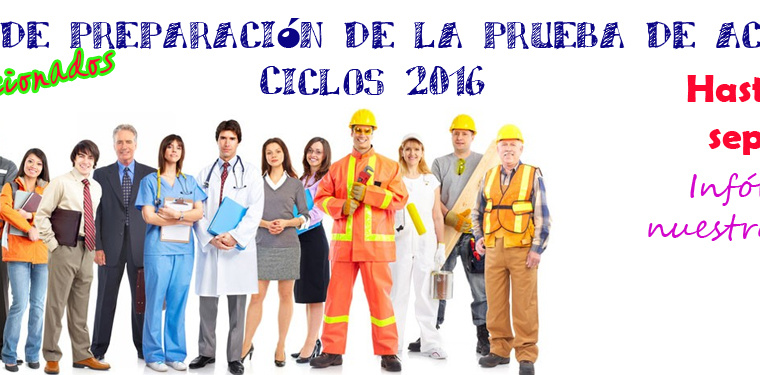 Cursos de preparación de la prueba de acceso a Ciclos