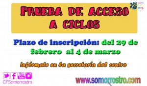 prueba de acceso a ciclos 2016