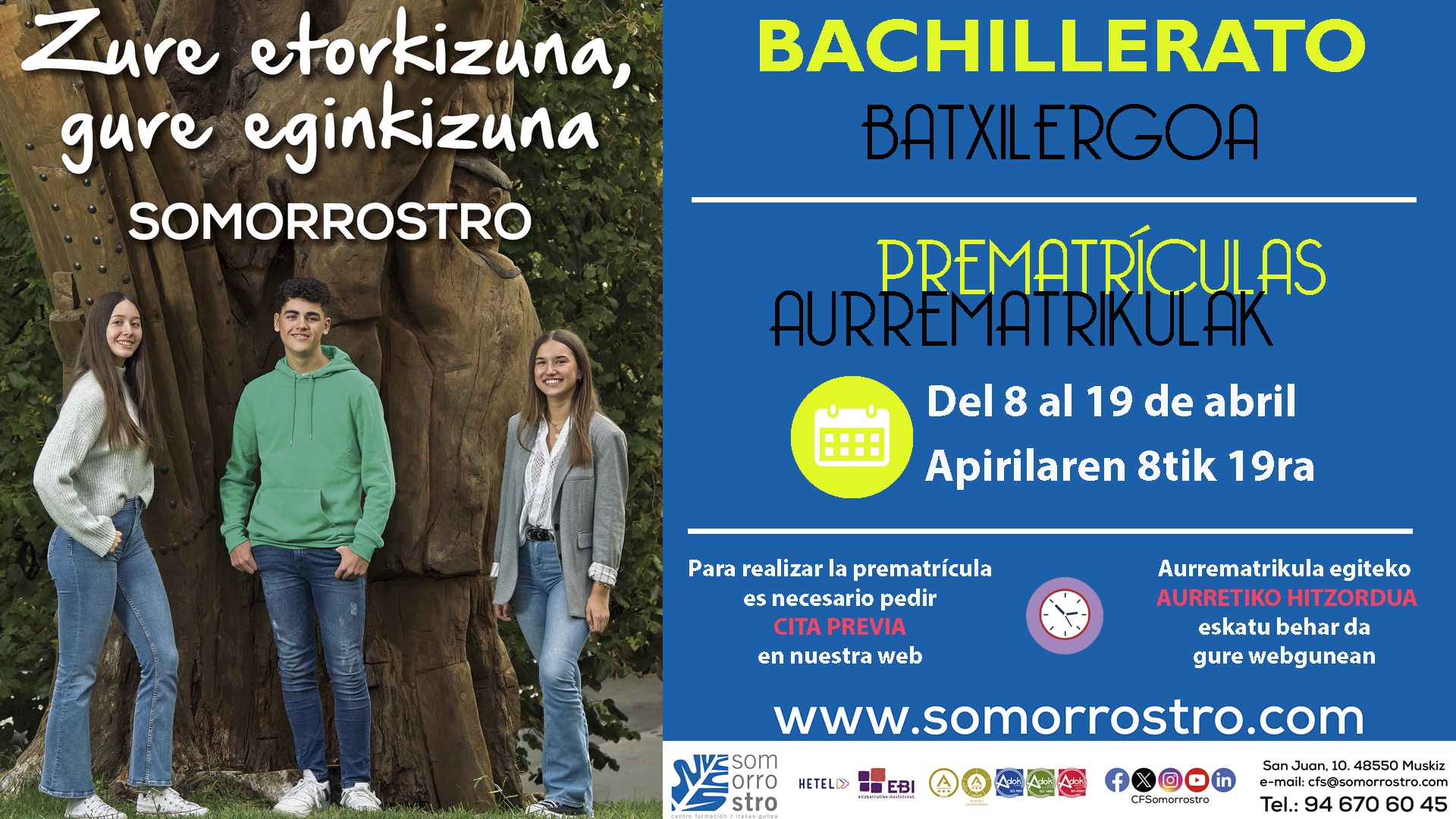 2024/2025 Bachillerato pre-registration