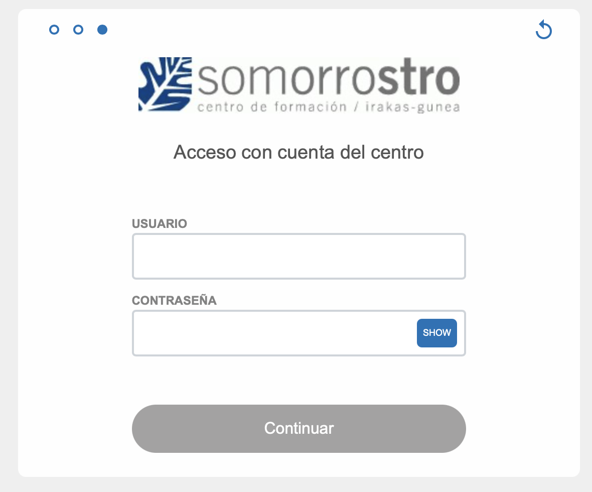 Acceso a la WiFi con una cuenta del Centro de Formación Somorrostro