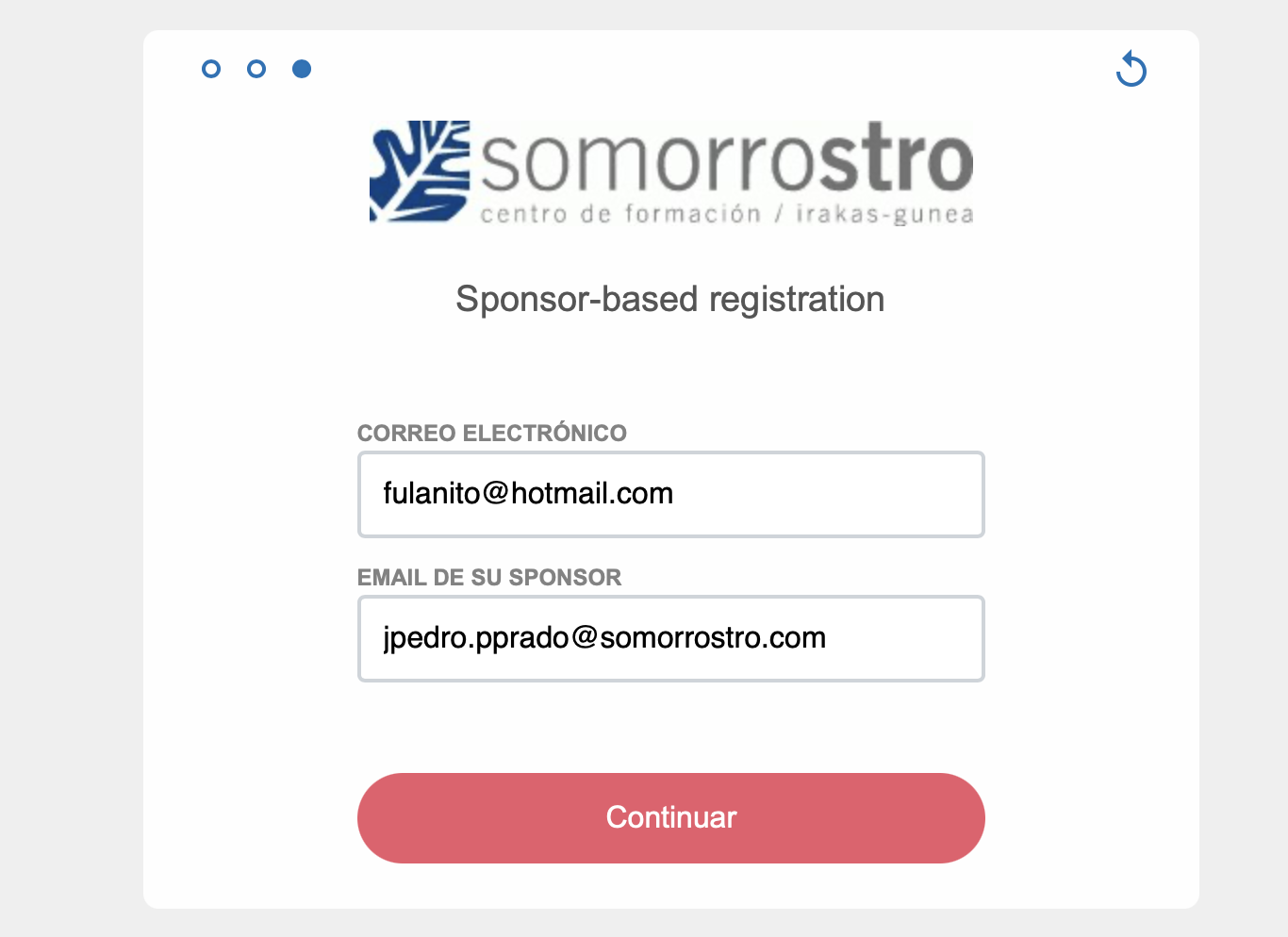 Solicitud de acceso a la WiFi mediante autorización de un sponsor