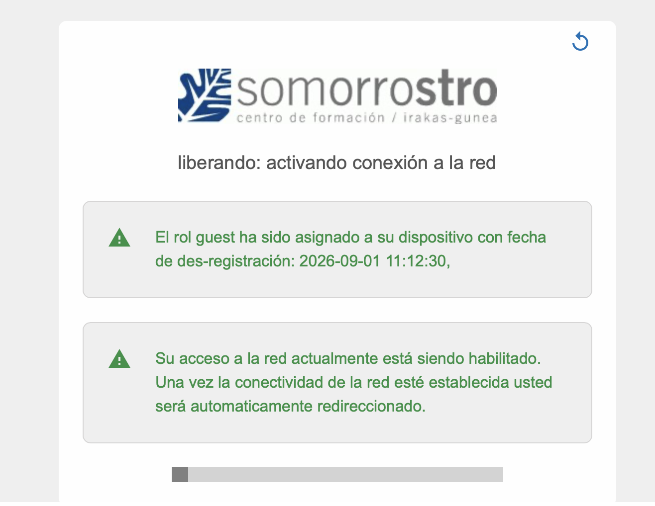 Activación de la conexión WiFi del invitado después de ser autorizado
