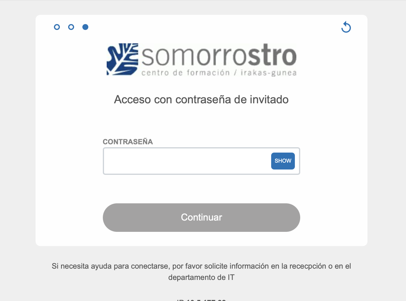 Acceso a la WiFi SOMORROSTRO mediante contraseña de invitado